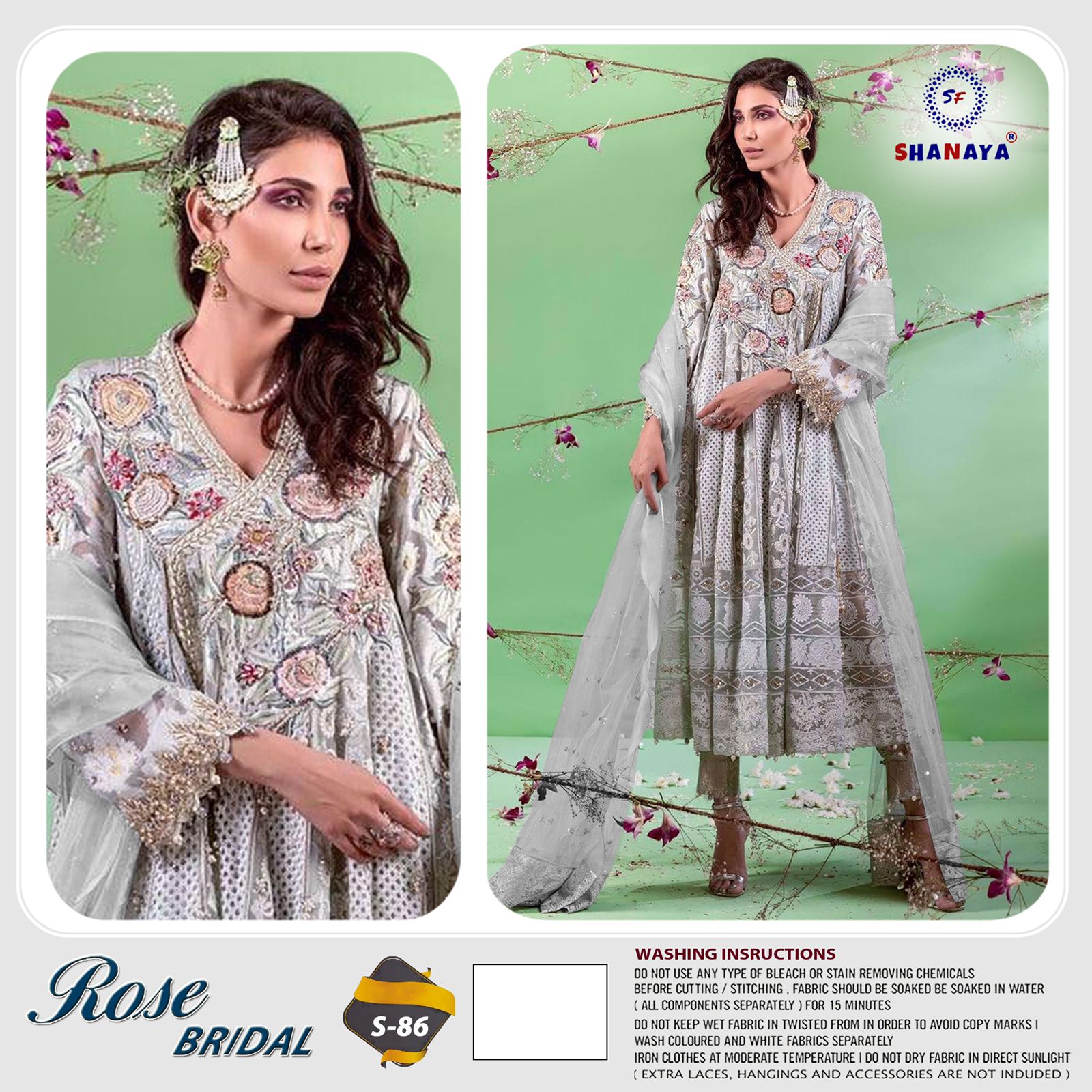 shanaya rose bridel  s 86 net catchy look salwar suit single