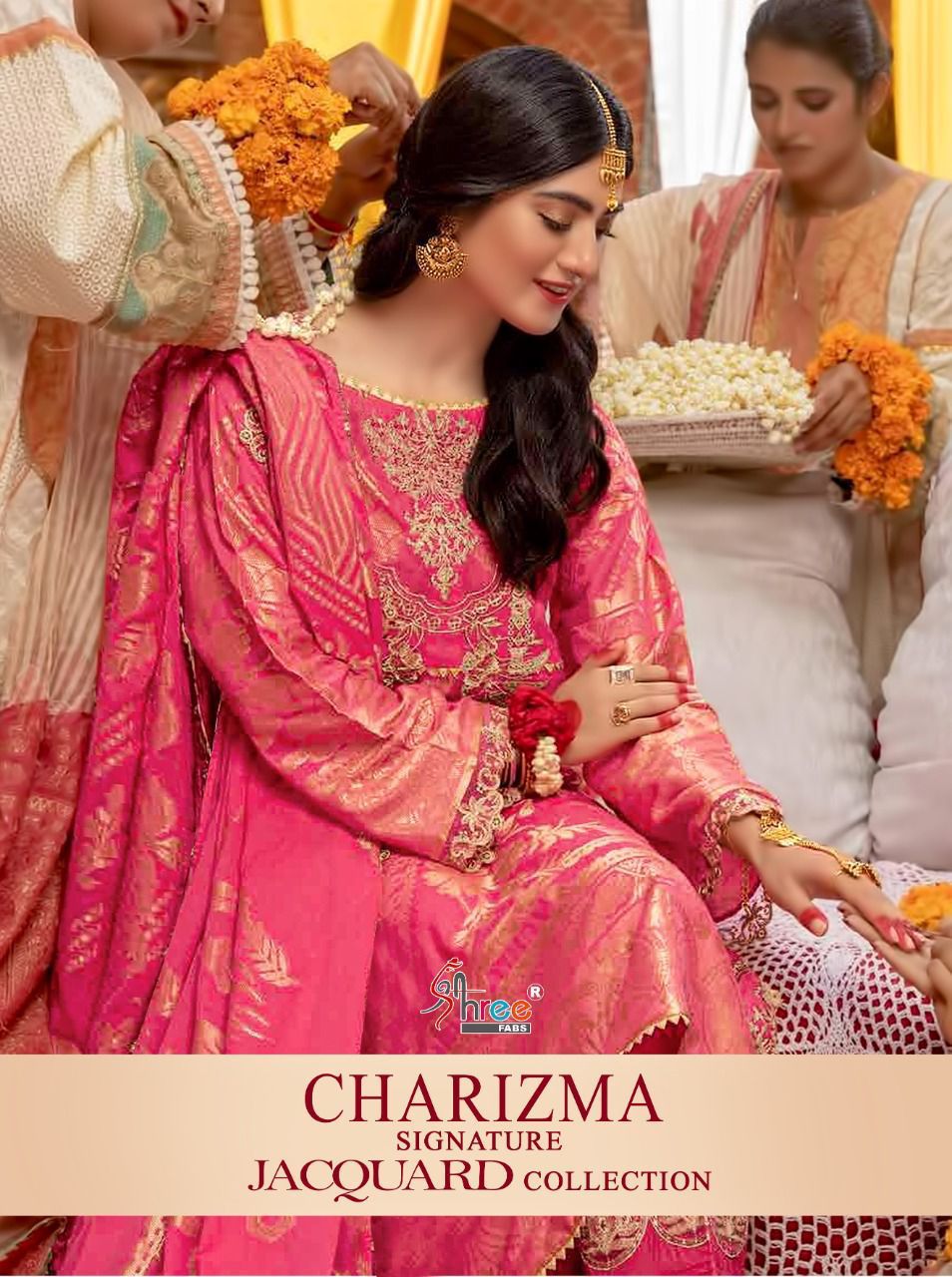 shree fab charizma signature jacquard collection jequard  dorgeous look salwar suit catalog