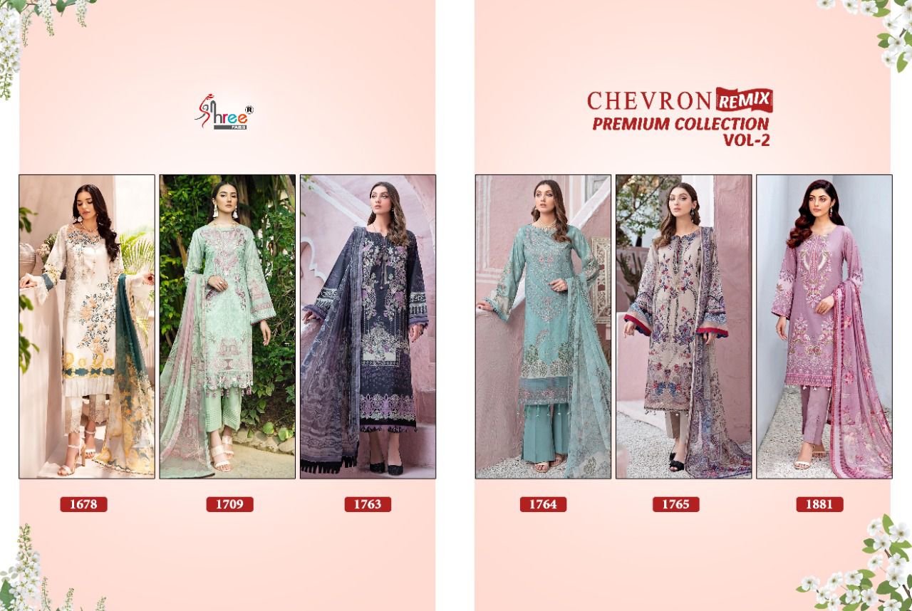 shree fab chevron remix premium collection 02 classic trendy look salwar suit siffon dupatta catalog