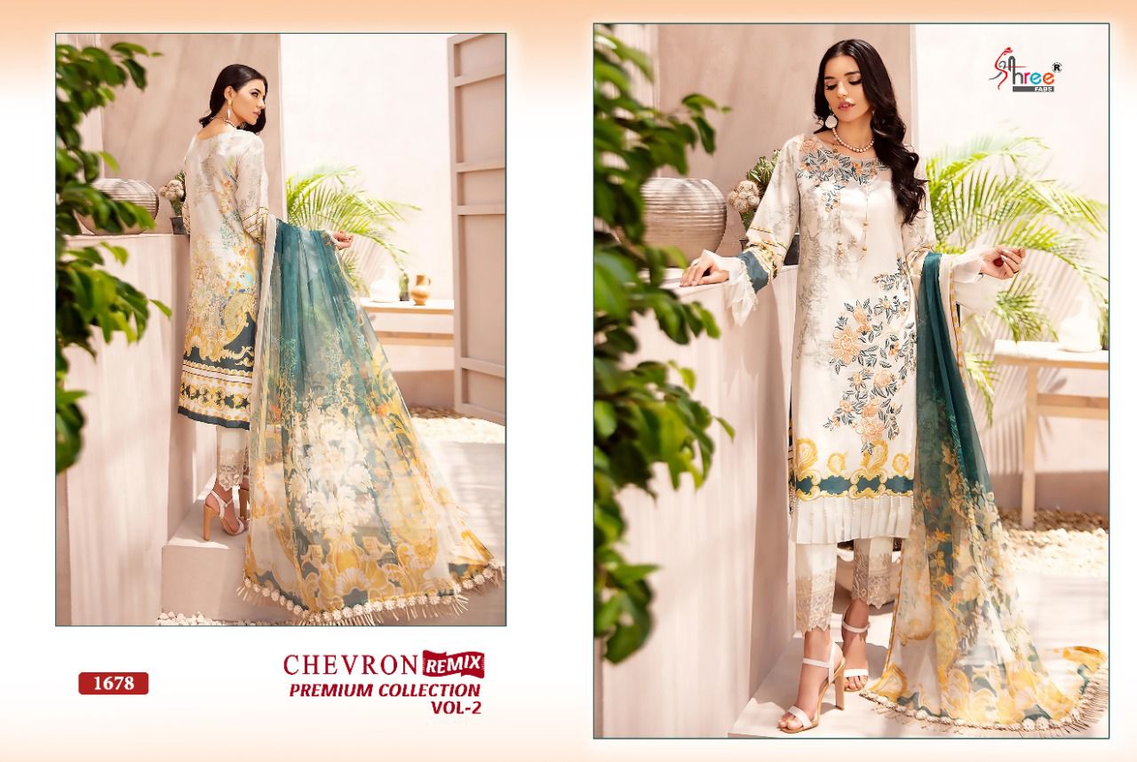 shree fab chevron remix premium collection 02 classic trendy look salwar suit siffon dupatta catalog