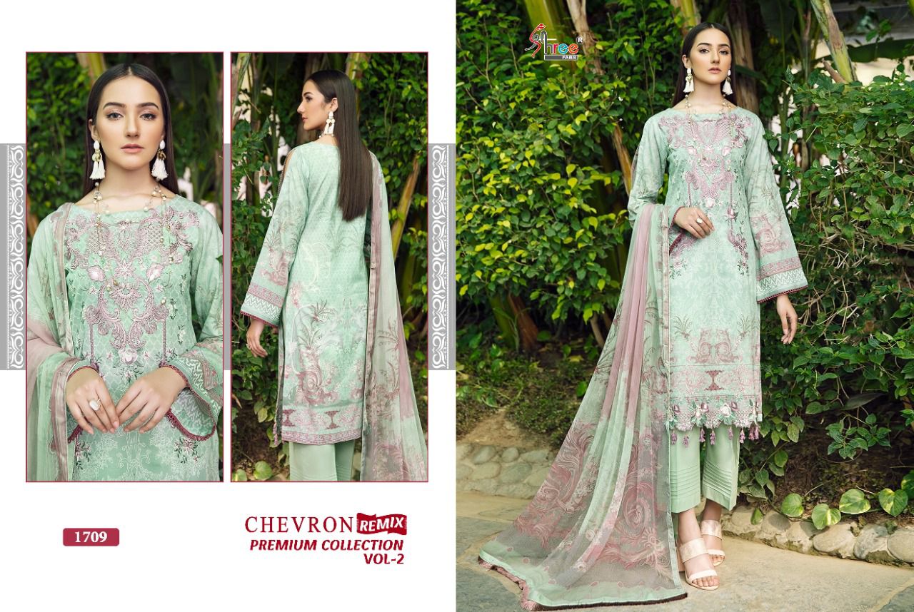 shree fab chevron remix premium collection 02 classic trendy look salwar suit siffon dupatta catalog