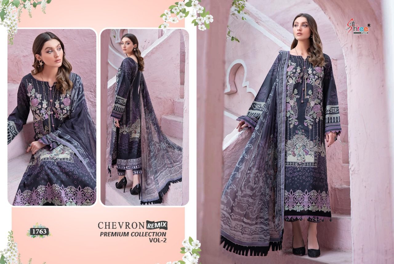 shree fab chevron remix premium collection 02 classic trendy look salwar suit siffon dupatta catalog