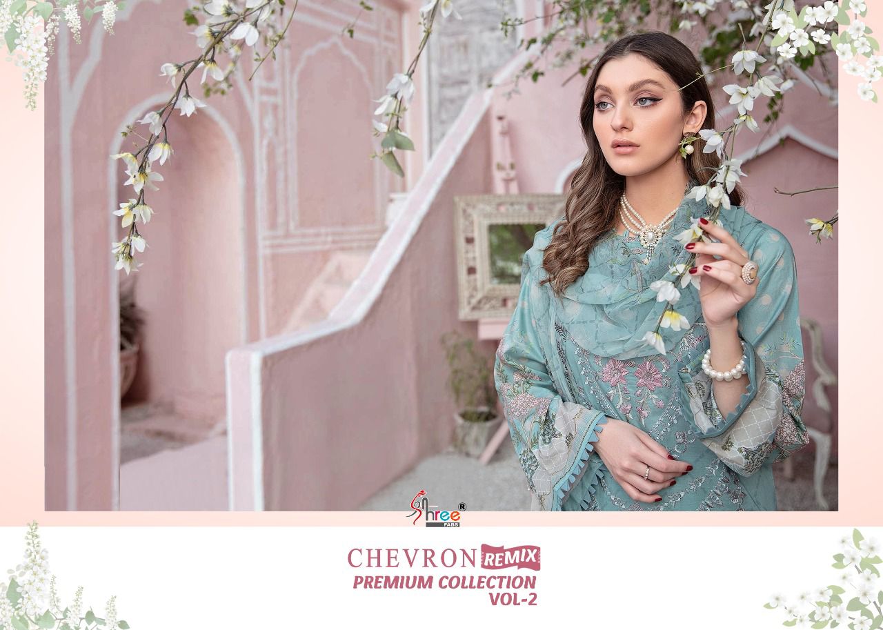 shree fab chevron remix premium collection 02 classic trendy look salwar suit siffon dupatta catalog