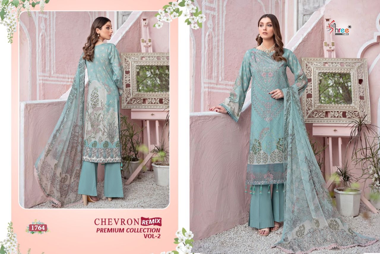 shree fab chevron remix premium collection 02 classic trendy look salwar suit siffon dupatta catalog