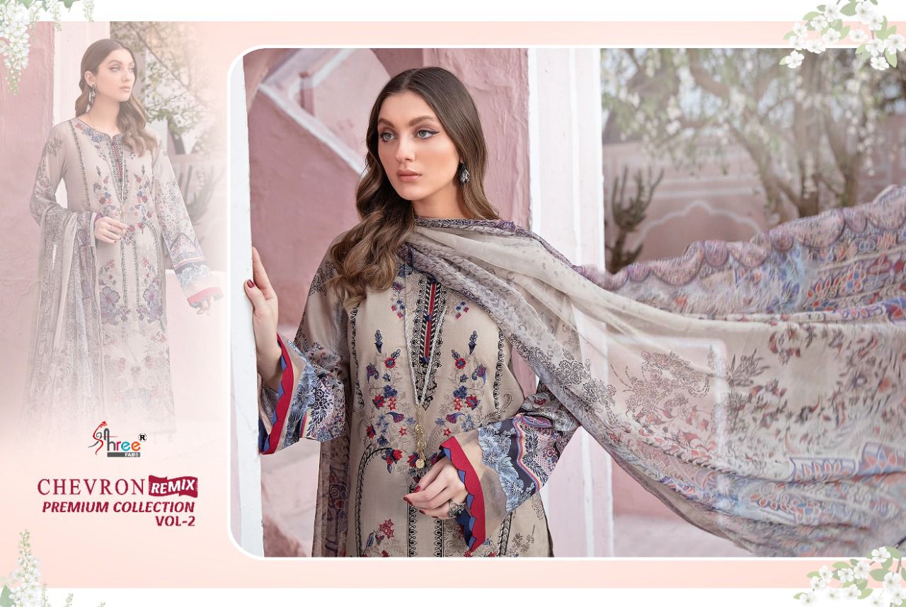 shree fab chevron remix premium collection 02 classic trendy look salwar suit siffon dupatta catalog