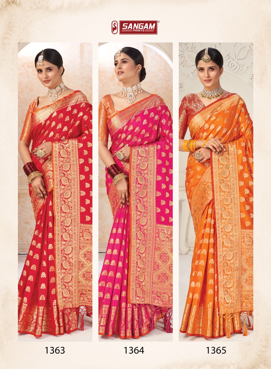 sngam print kalavati silk astonishing saree catalog