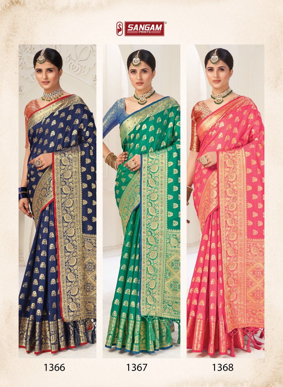 sngam print kalavati silk astonishing saree catalog