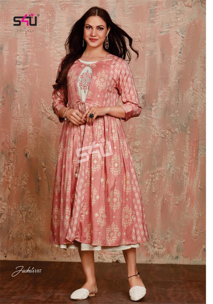 su4 shivali jeckets fancy kurti with jakets catalog