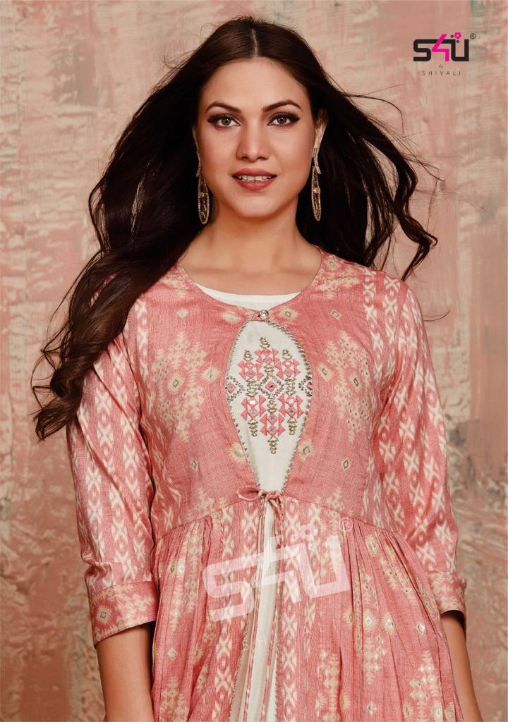 su4 shivali jeckets fancy kurti with jakets catalog