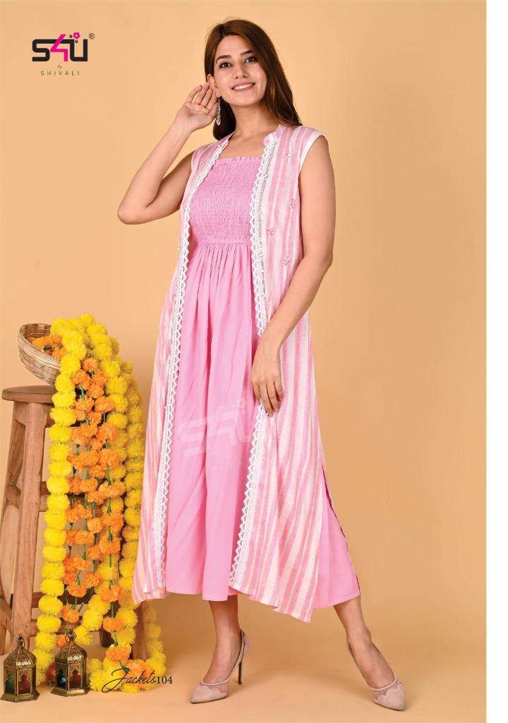 su4 shivali jeckets fancy kurti with jakets catalog