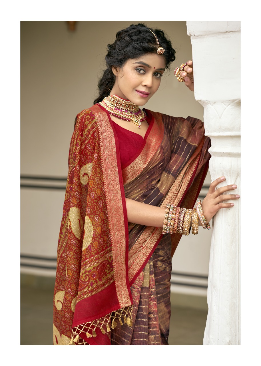 triveni dwarika cotton exclusive print saree catalog