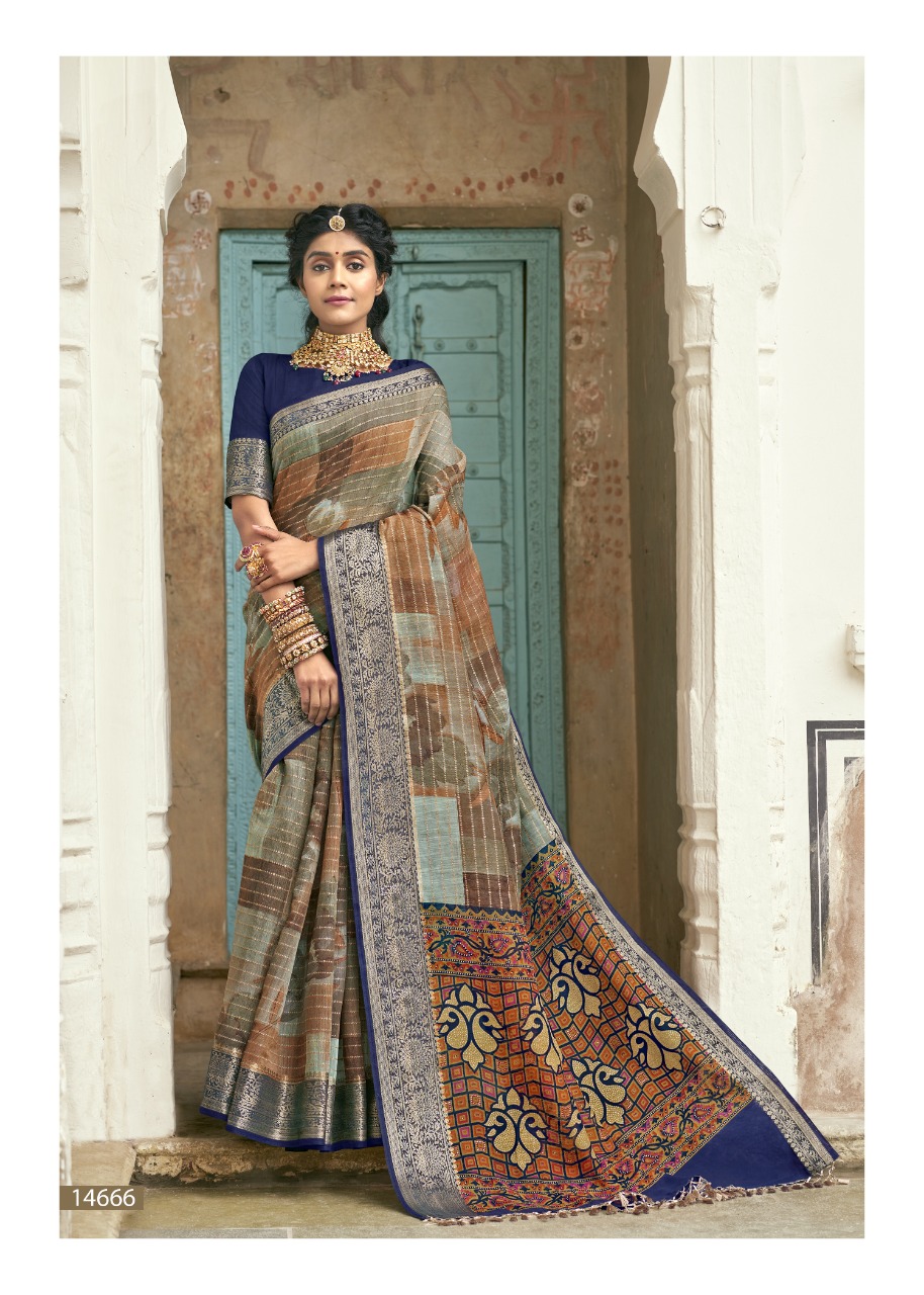 triveni dwarika cotton exclusive print saree catalog