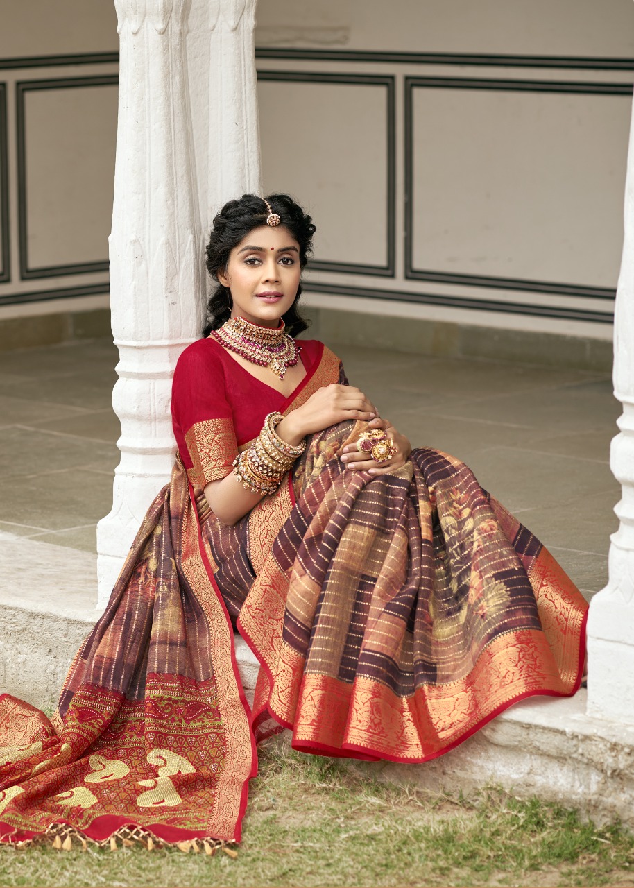 triveni dwarika cotton exclusive print saree catalog