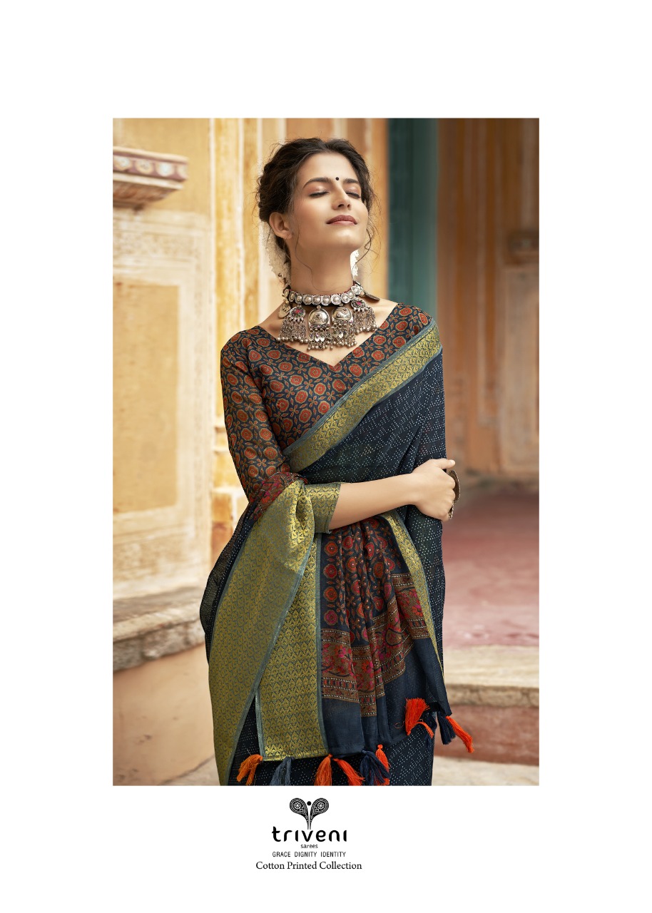 triveni fragrance cotton  regal look saree catalog