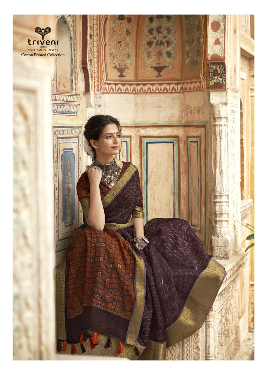 triveni fragrance cotton  regal look saree catalog