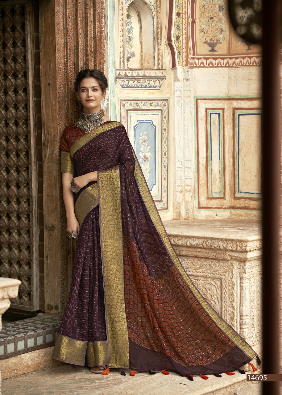 triveni fragrance cotton  regal look saree catalog