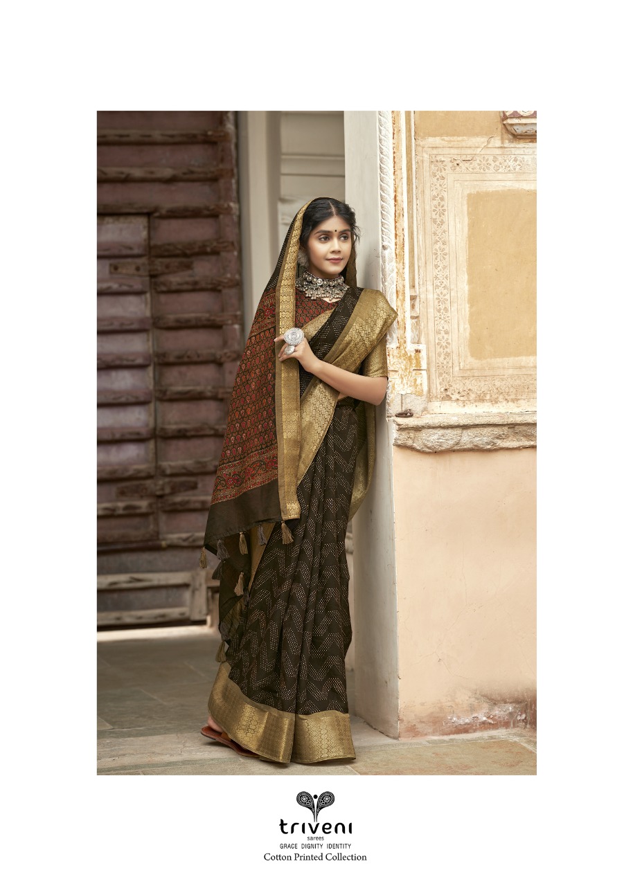 triveni fragrance cotton  regal look saree catalog