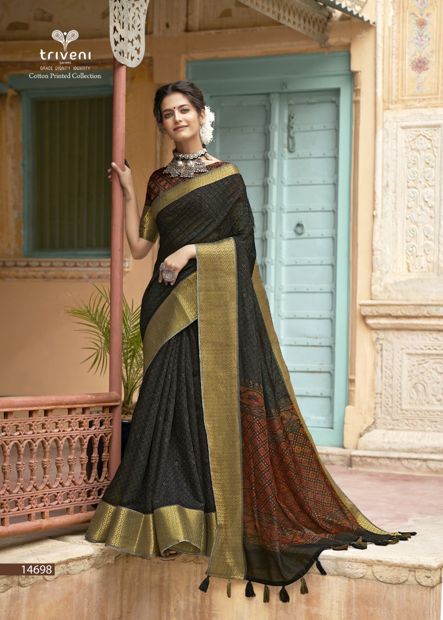 triveni fragrance cotton  regal look saree catalog