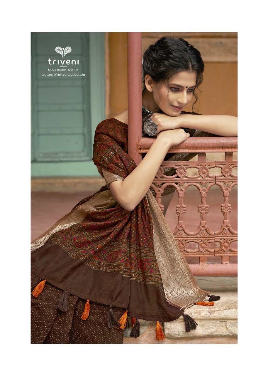 triveni fragrance cotton  regal look saree catalog