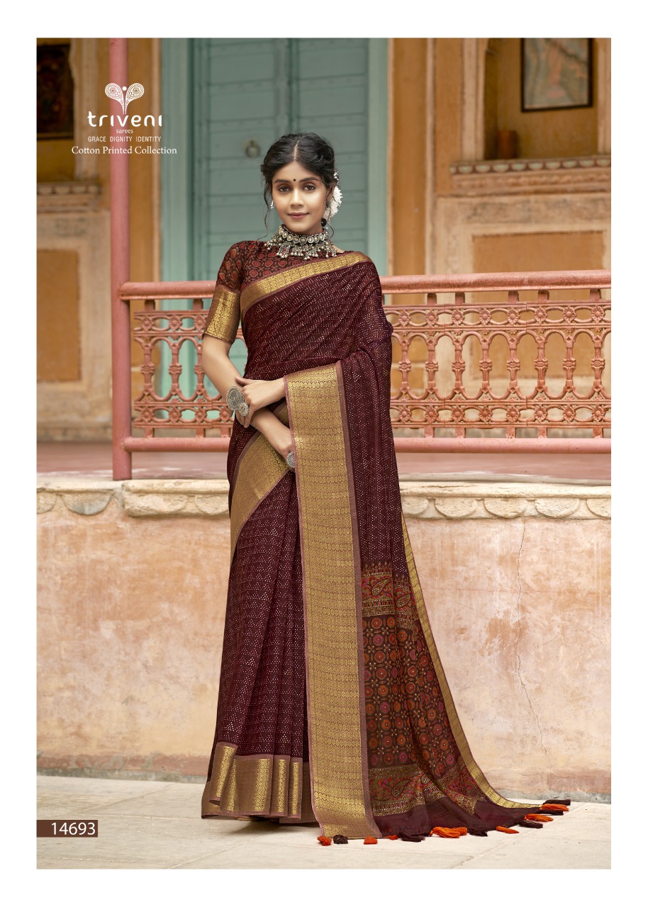 triveni fragrance cotton  regal look saree catalog