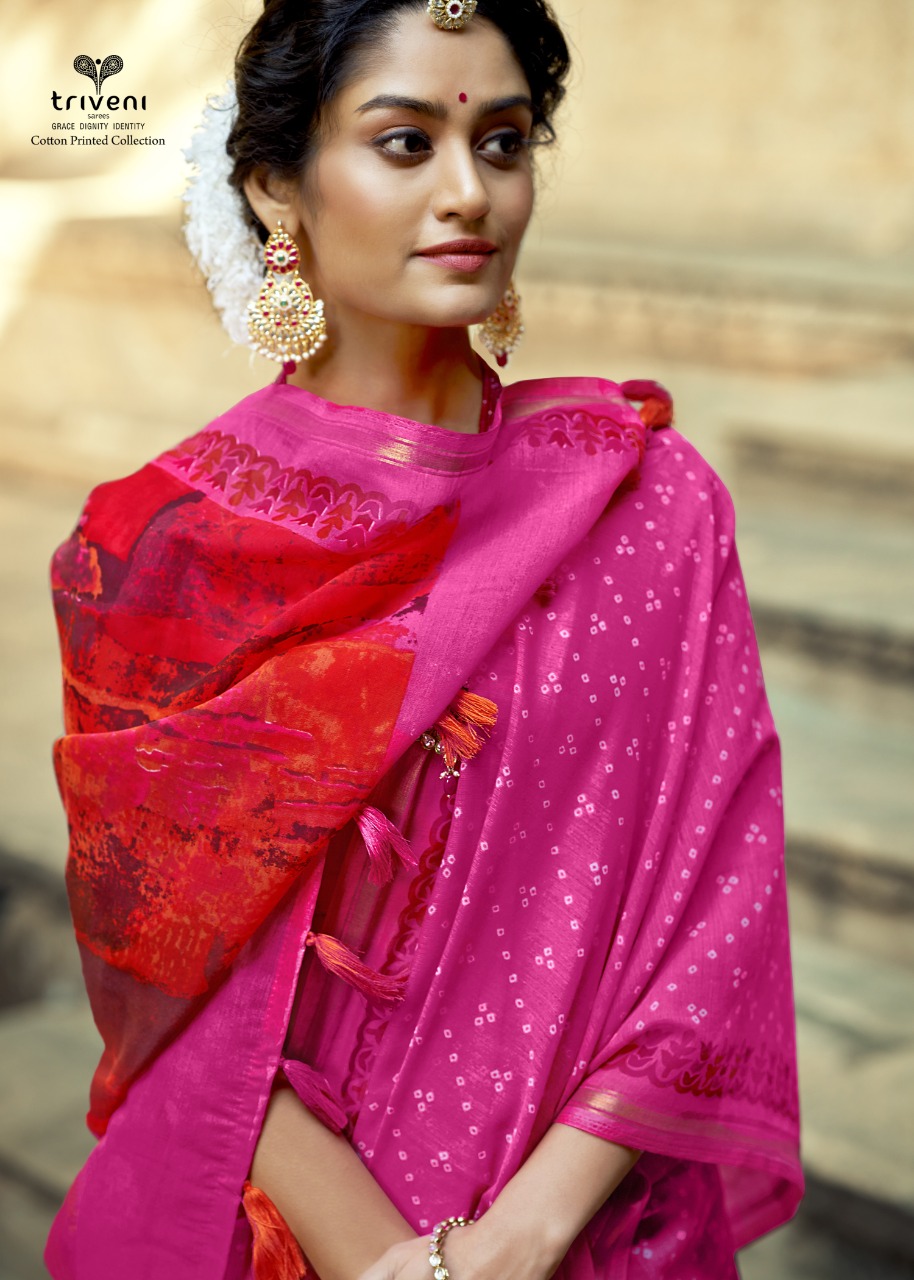 triveni lucifer cotton authentic fabric saree catalog