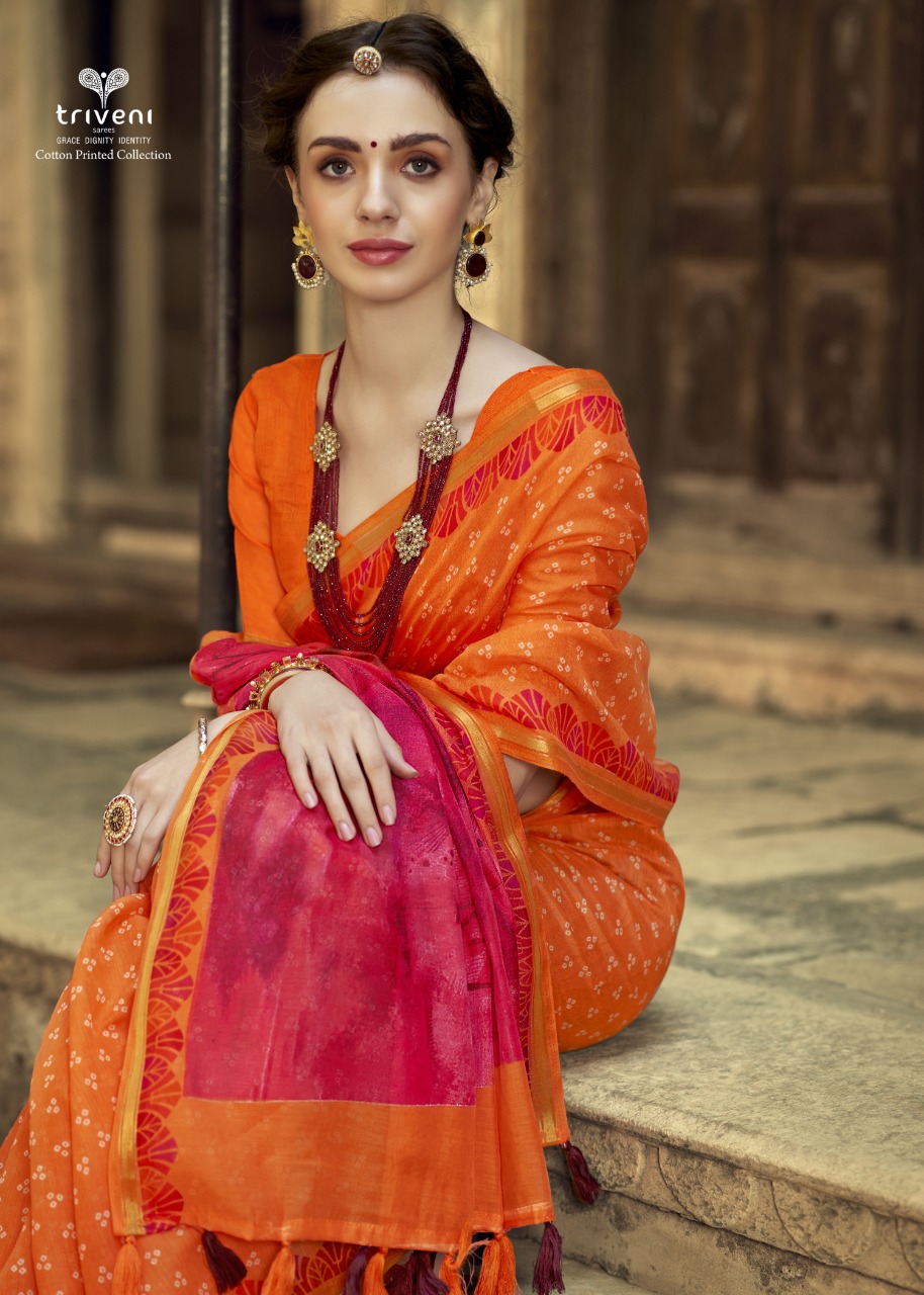 triveni lucifer cotton authentic fabric saree catalog