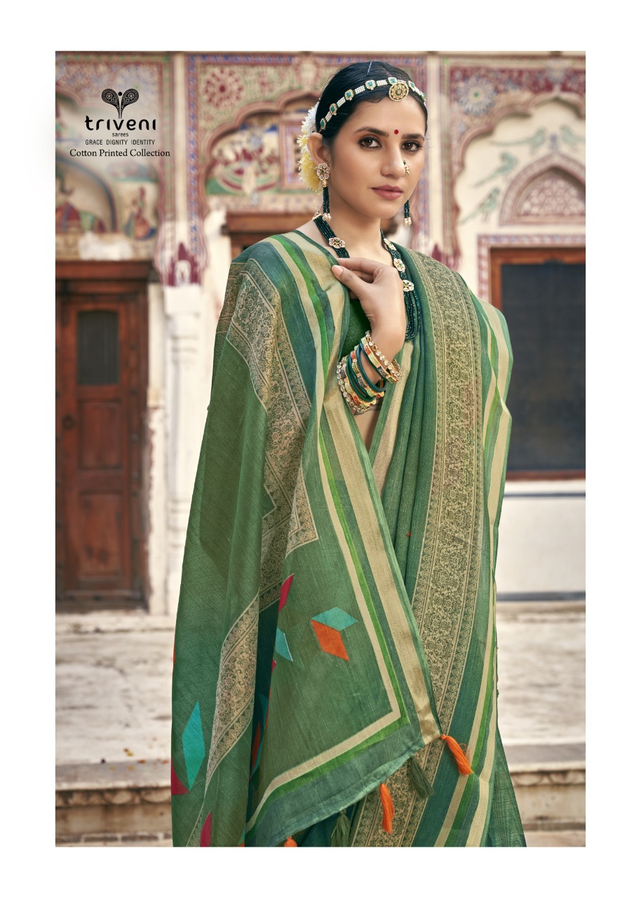 triveni sangrah cotton exclusive print saree catalog