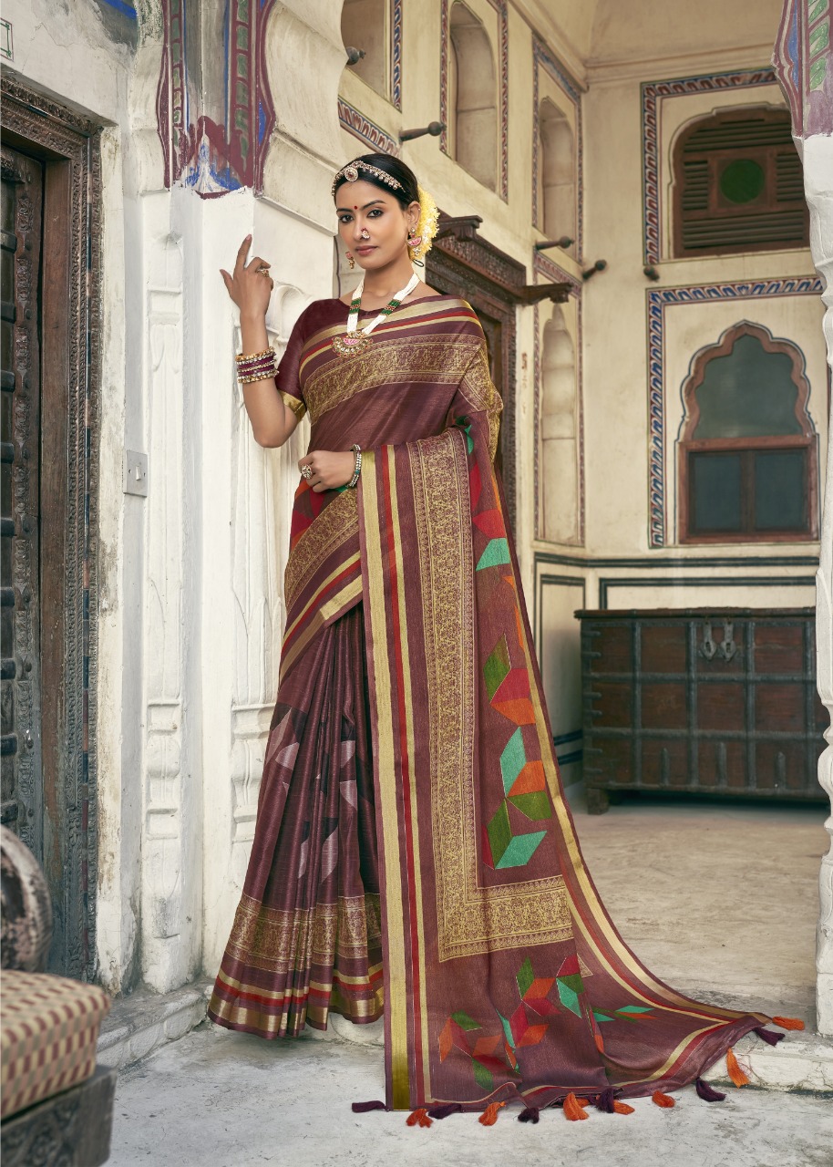 triveni sangrah cotton exclusive print saree catalog