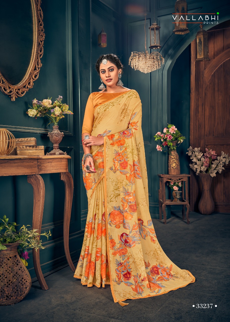 vallabhi print  HI CHEL CHABILI georgette attractive look saree catalog