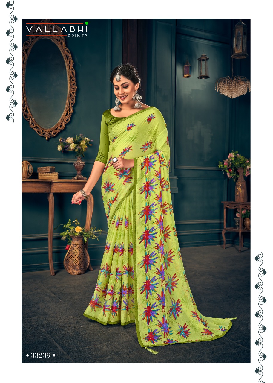 vallabhi print  HI CHEL CHABILI georgette attractive look saree catalog