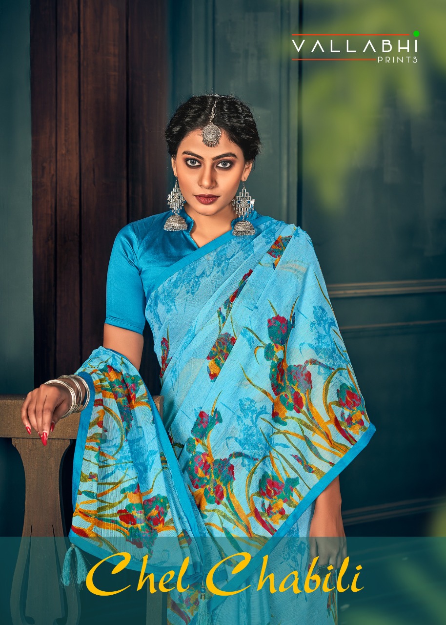 vallabhi print  HI CHEL CHABILI georgette attractive look saree catalog