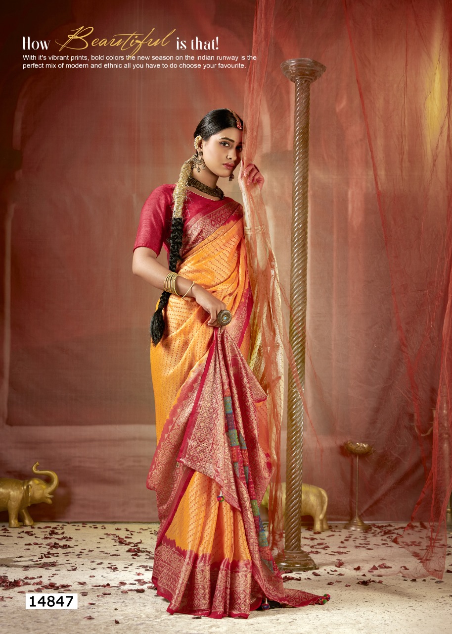 vallabhi print aayu brasso innovative style saree catalog