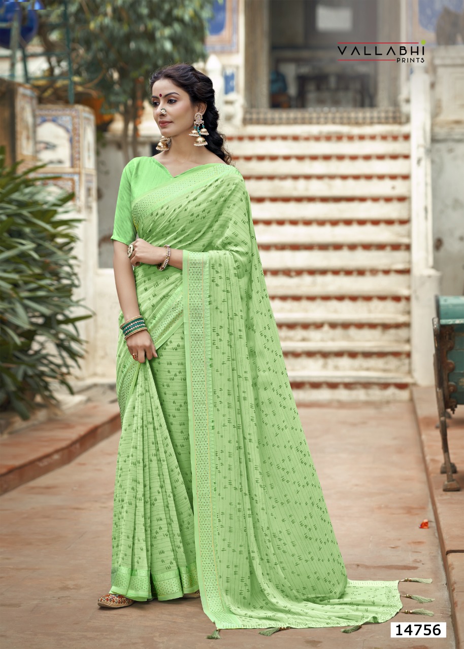 vallabhi print chhalia georgette attractive look saree catalog