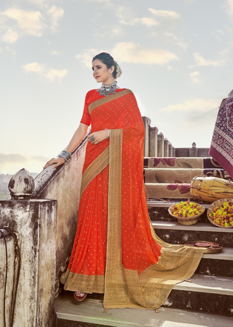 Vallabhi print dildaar georgette look regal look saree catalog