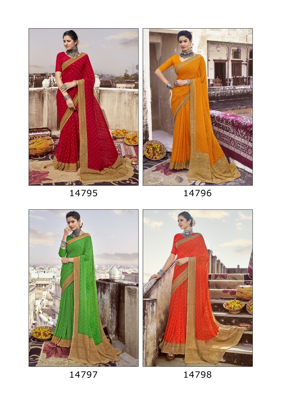 Vallabhi print dildaar georgette look regal look saree catalog