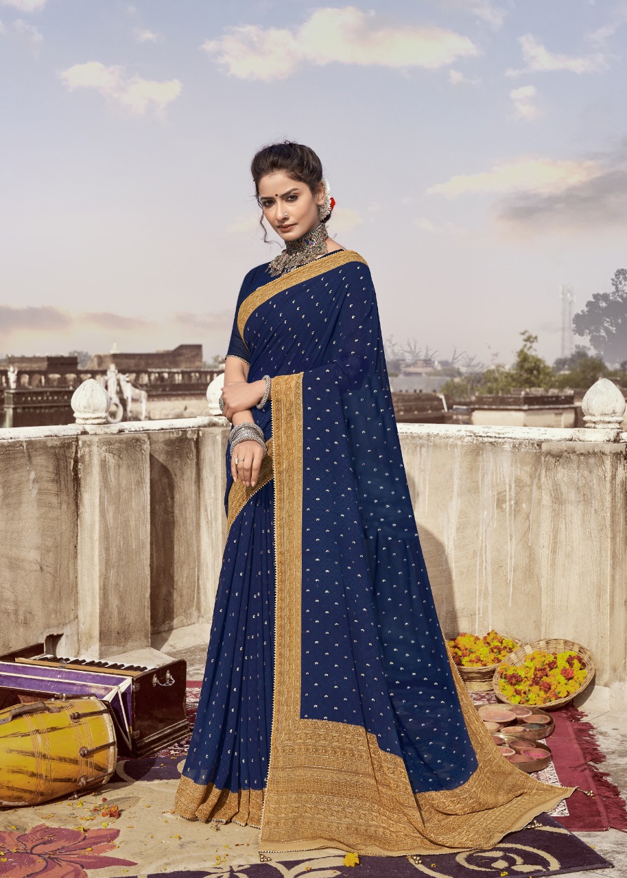 Vallabhi print dildaar georgette look regal look saree catalog