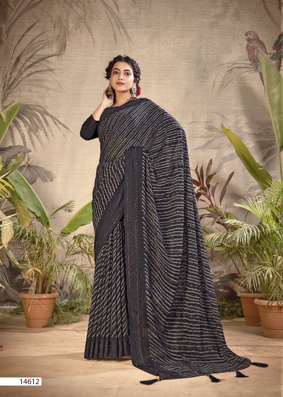 vallabhi print dishu georgette attractive look saree catalog