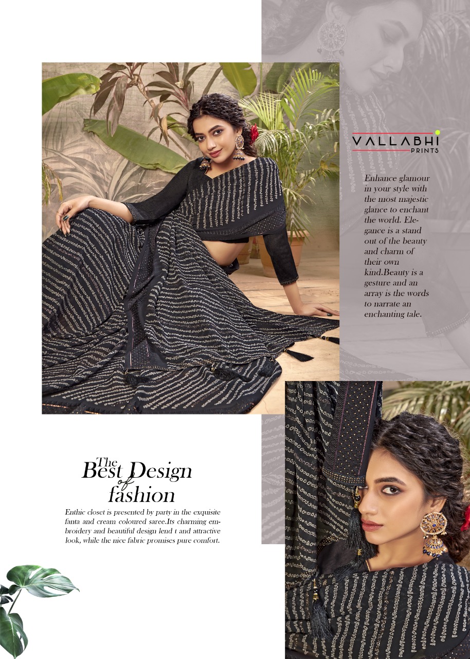 vallabhi print dishu georgette attractive look saree catalog