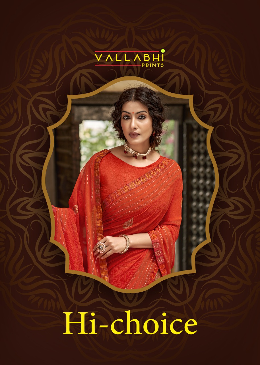 Vallabhi print hi choice georgette look regal look saree catalog