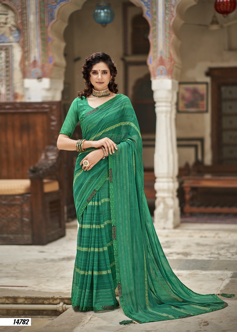 Vallabhi print hi choice georgette look regal look saree catalog