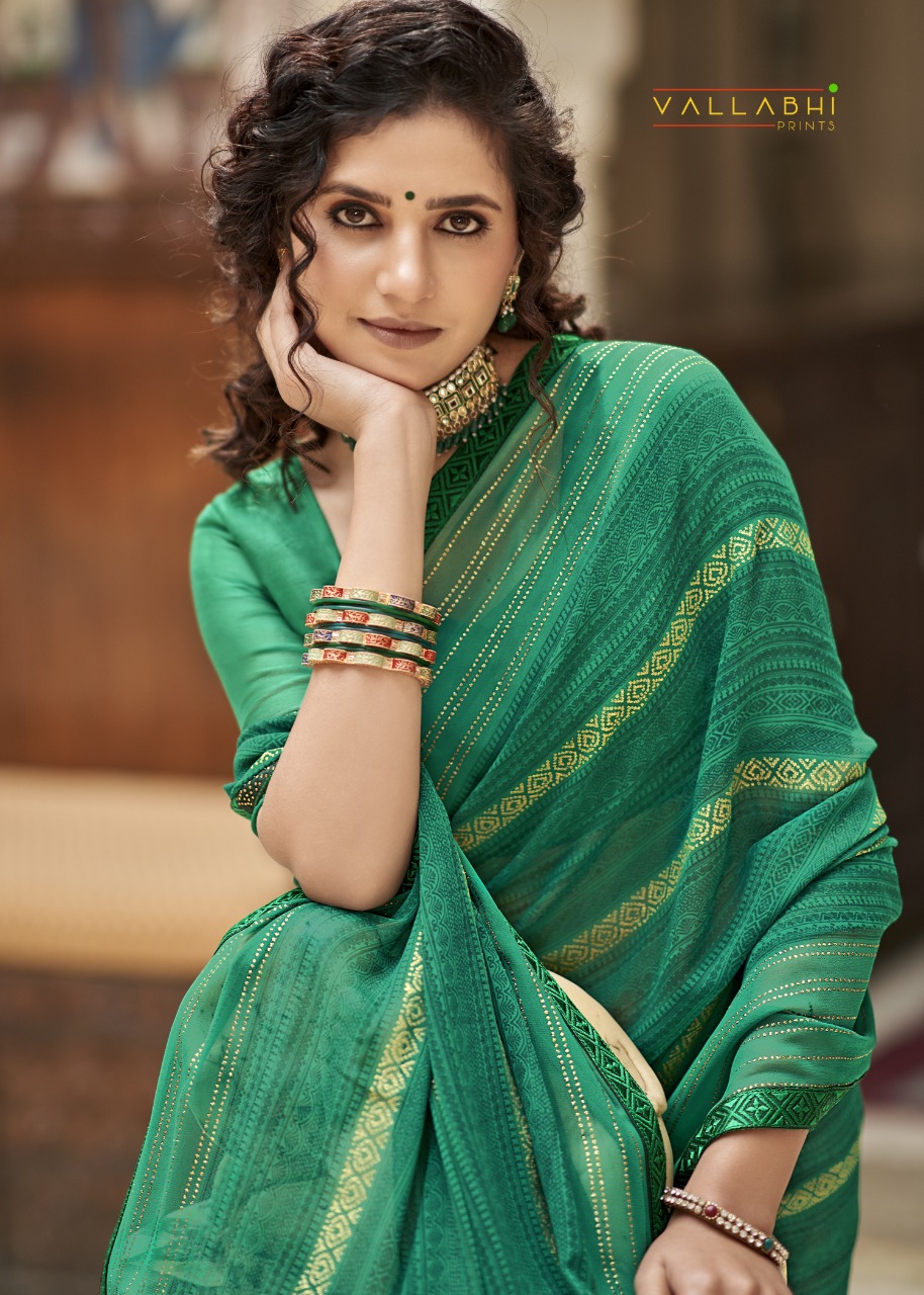 Vallabhi print hi choice georgette look regal look saree catalog