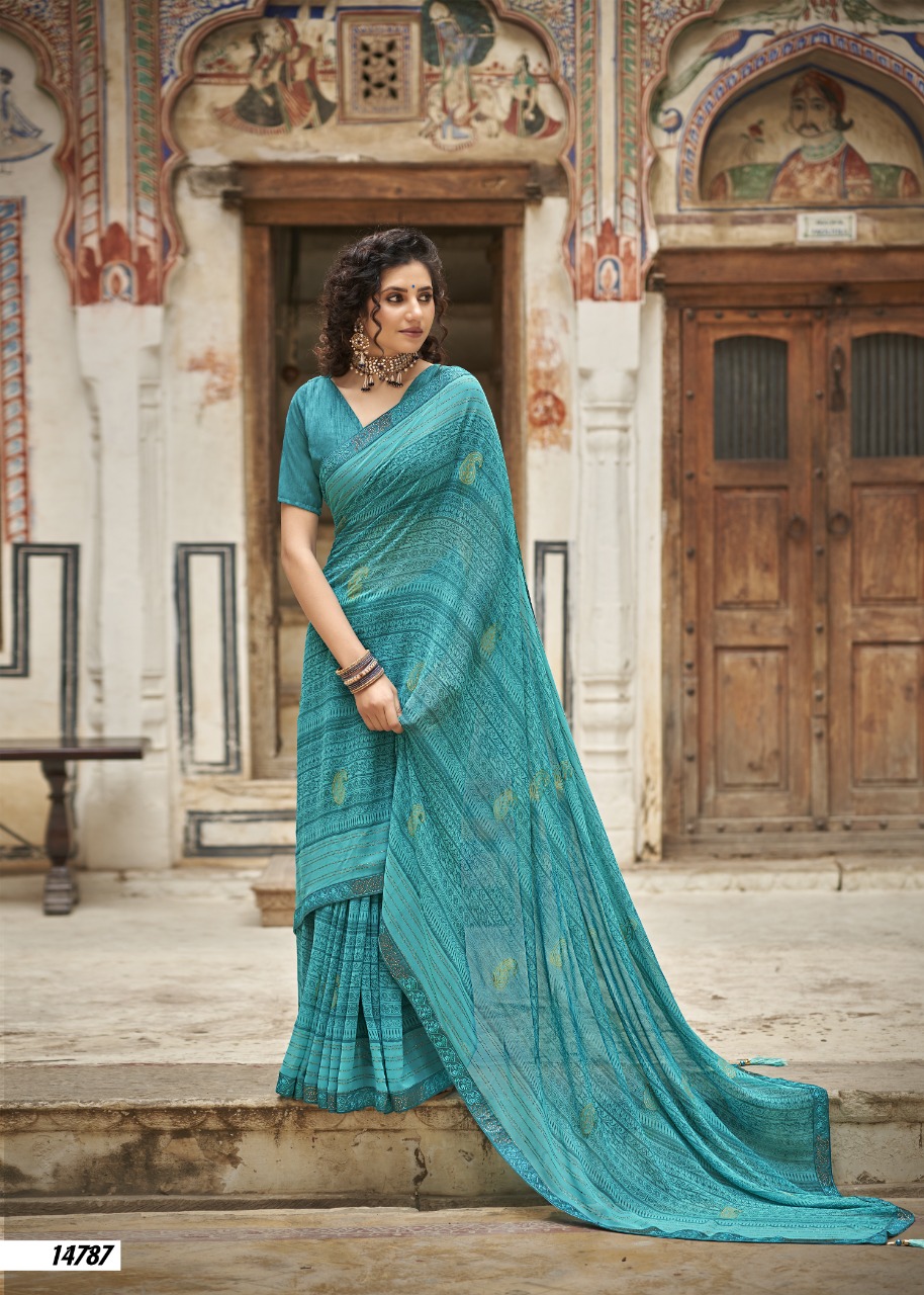 Vallabhi print hi choice georgette look regal look saree catalog