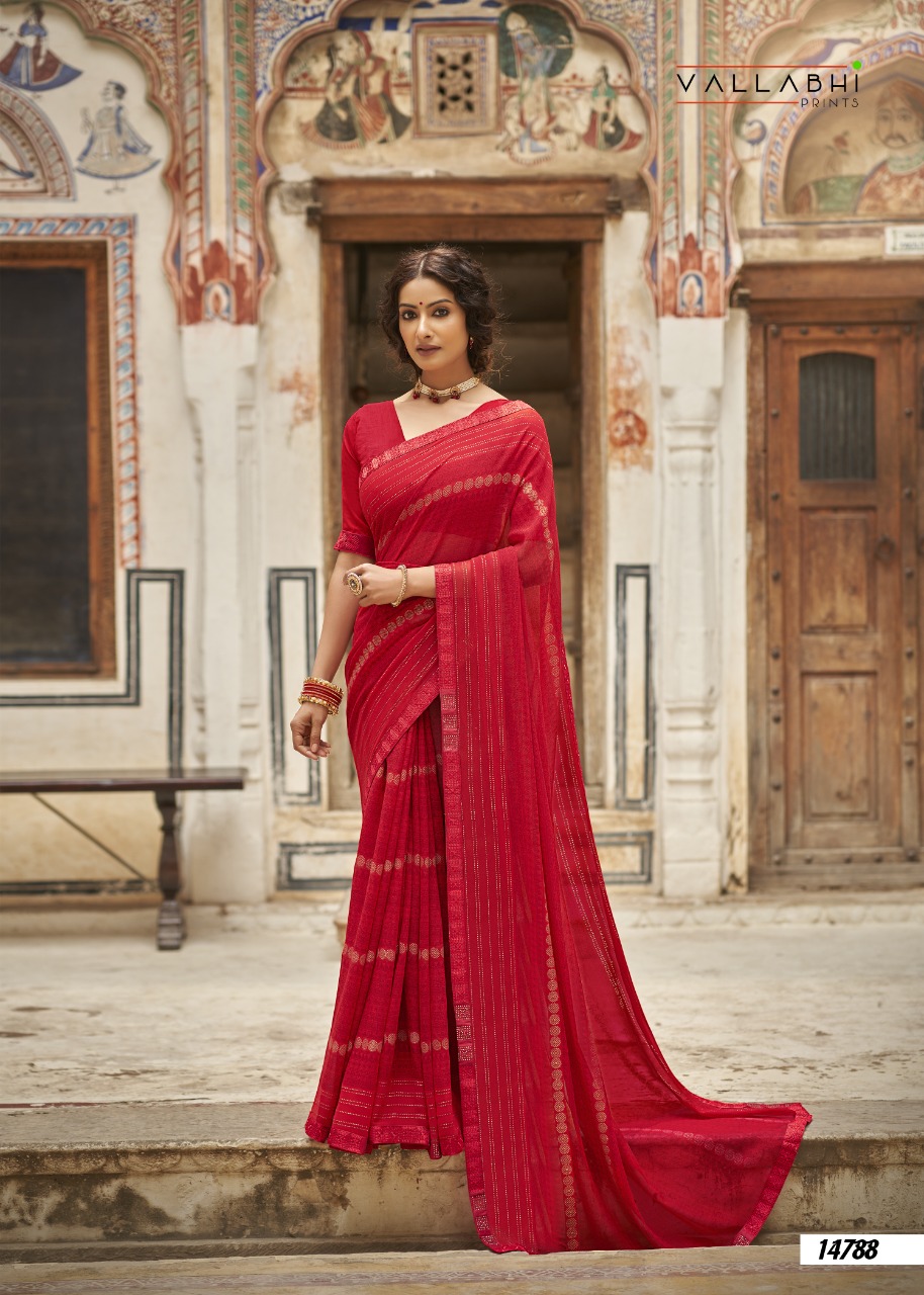 Vallabhi print hi choice georgette look regal look saree catalog