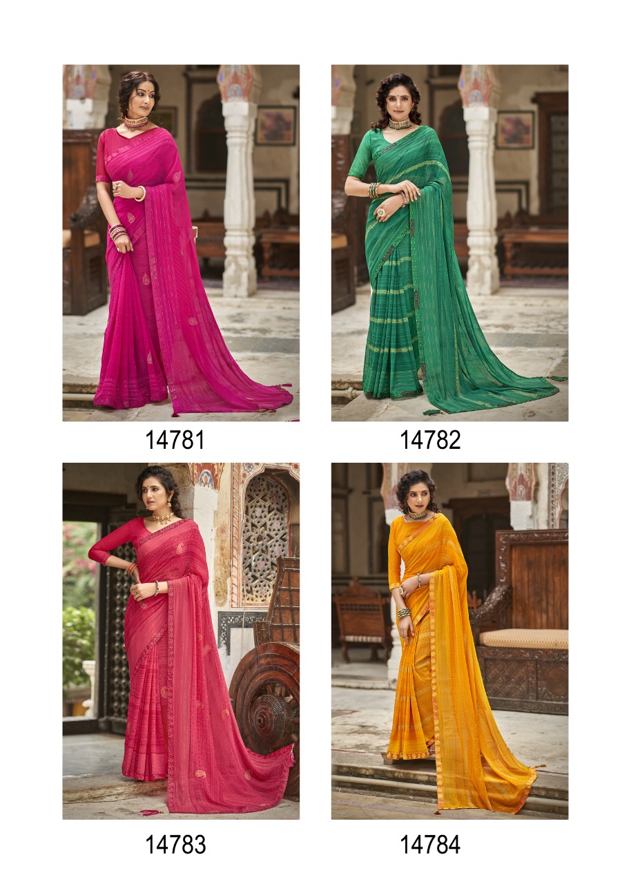 Vallabhi print hi choice georgette look regal look saree catalog