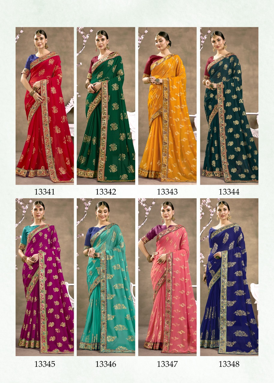 vallabhi print keshvi Vichitra Dyed graceful look saree catalog