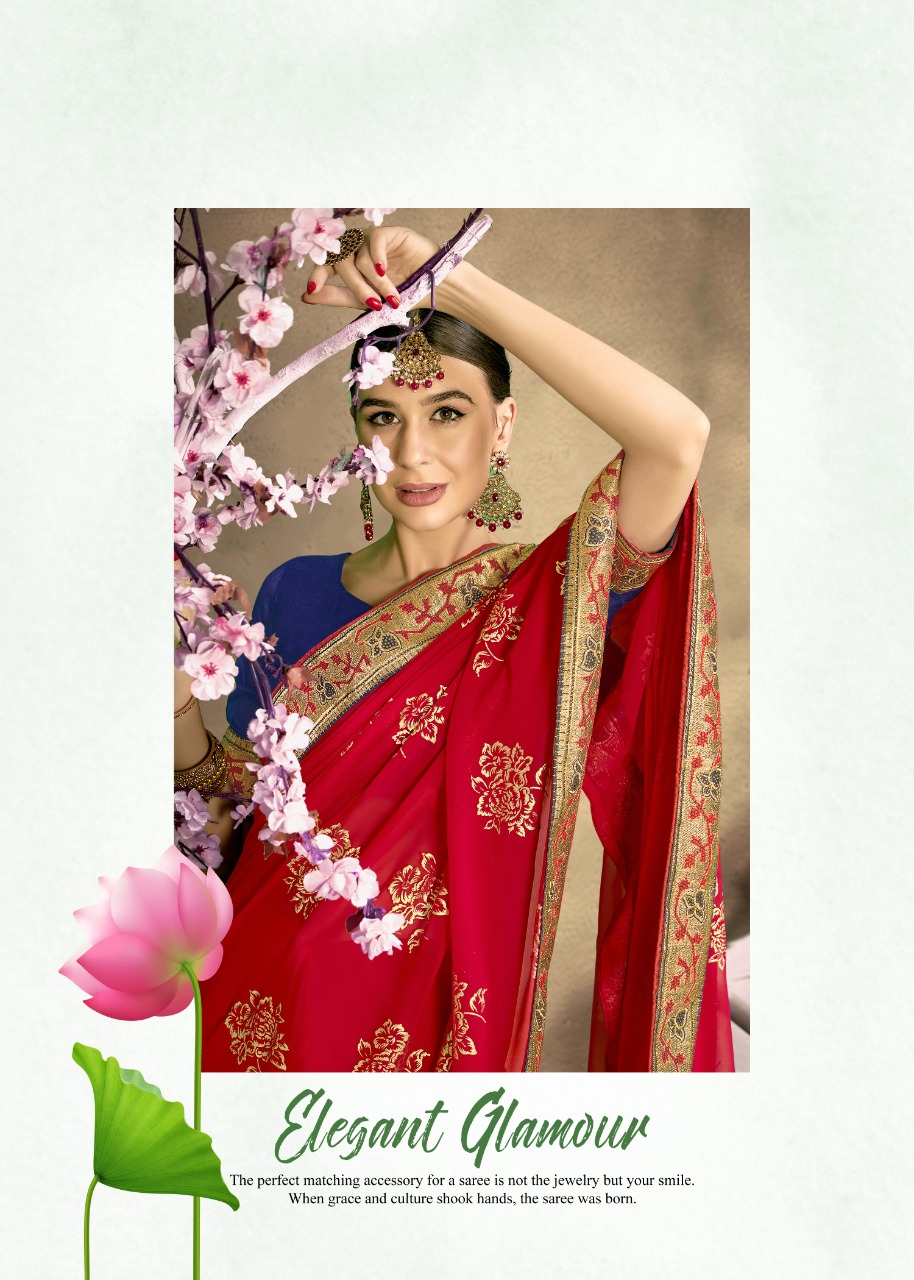 vallabhi print keshvi Vichitra Dyed graceful look saree catalog