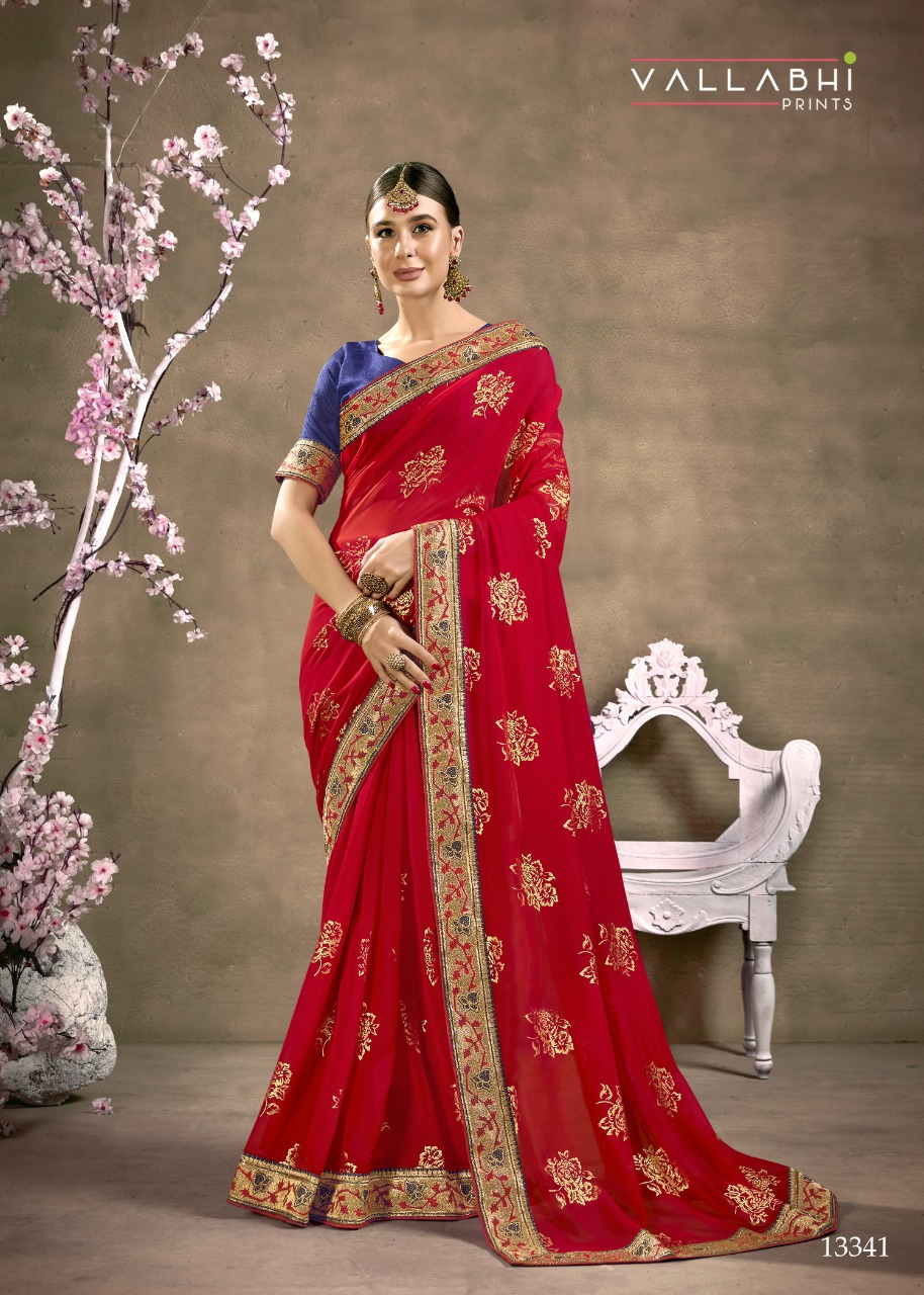 vallabhi print keshvi Vichitra Dyed graceful look saree catalog