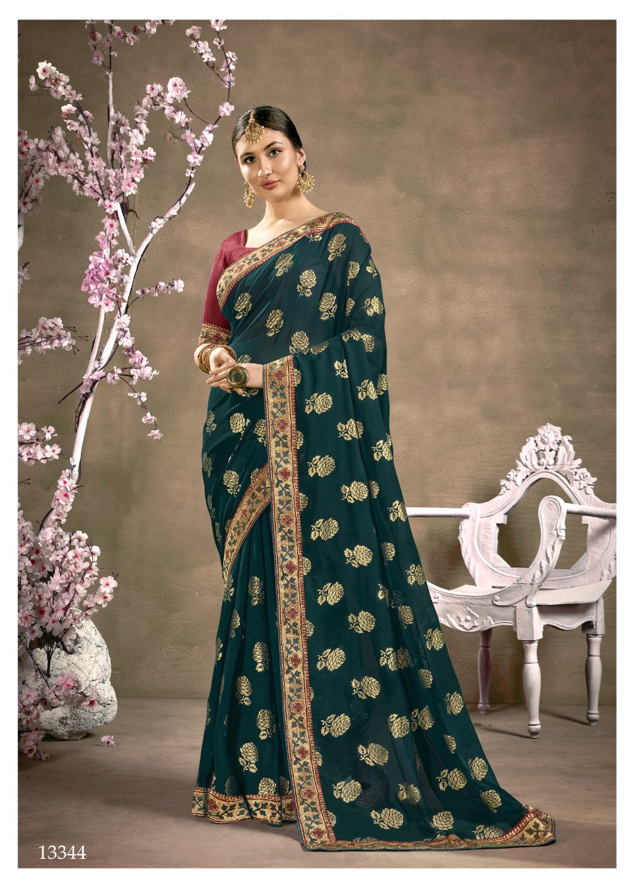 vallabhi print keshvi Vichitra Dyed graceful look saree catalog