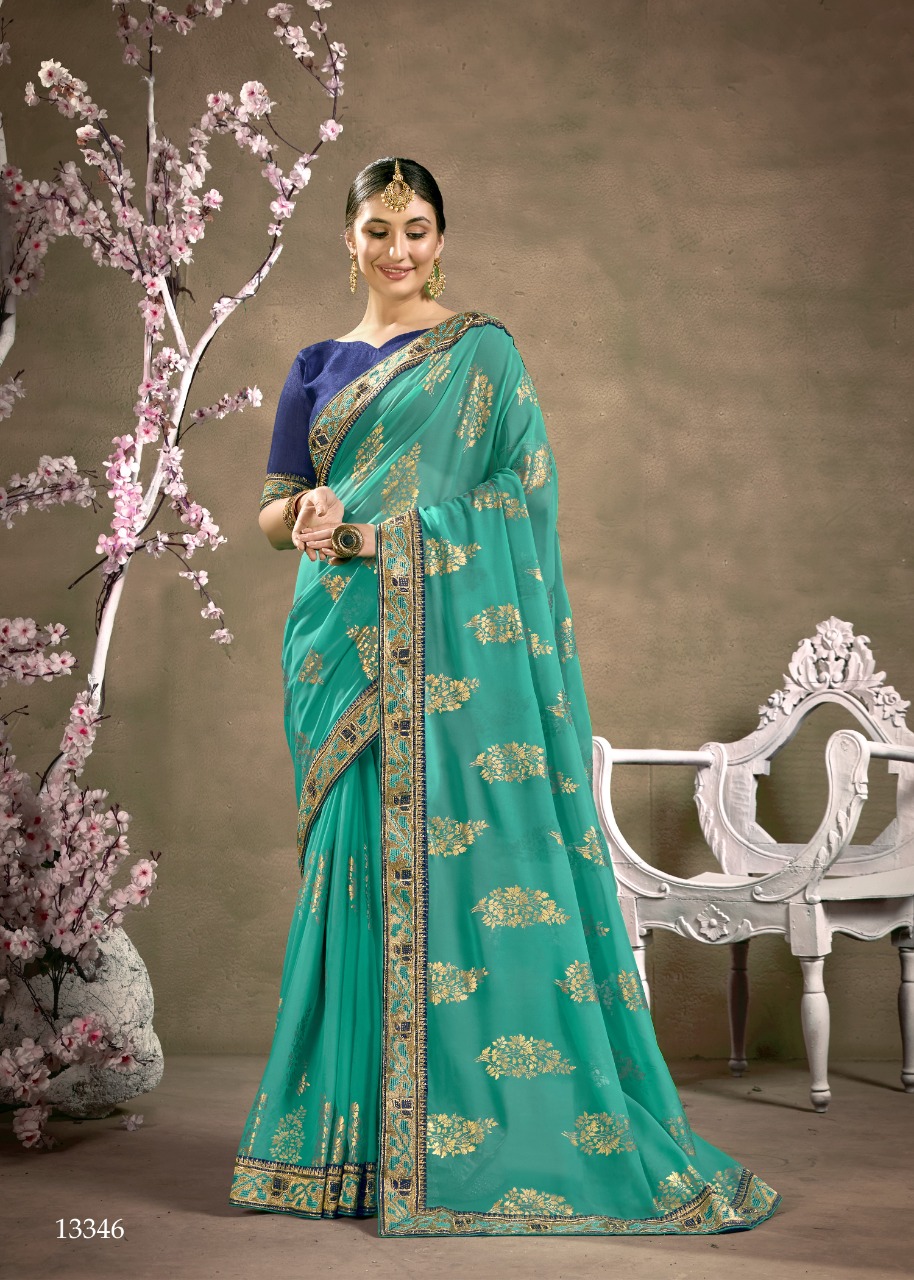 vallabhi print keshvi Vichitra Dyed graceful look saree catalog