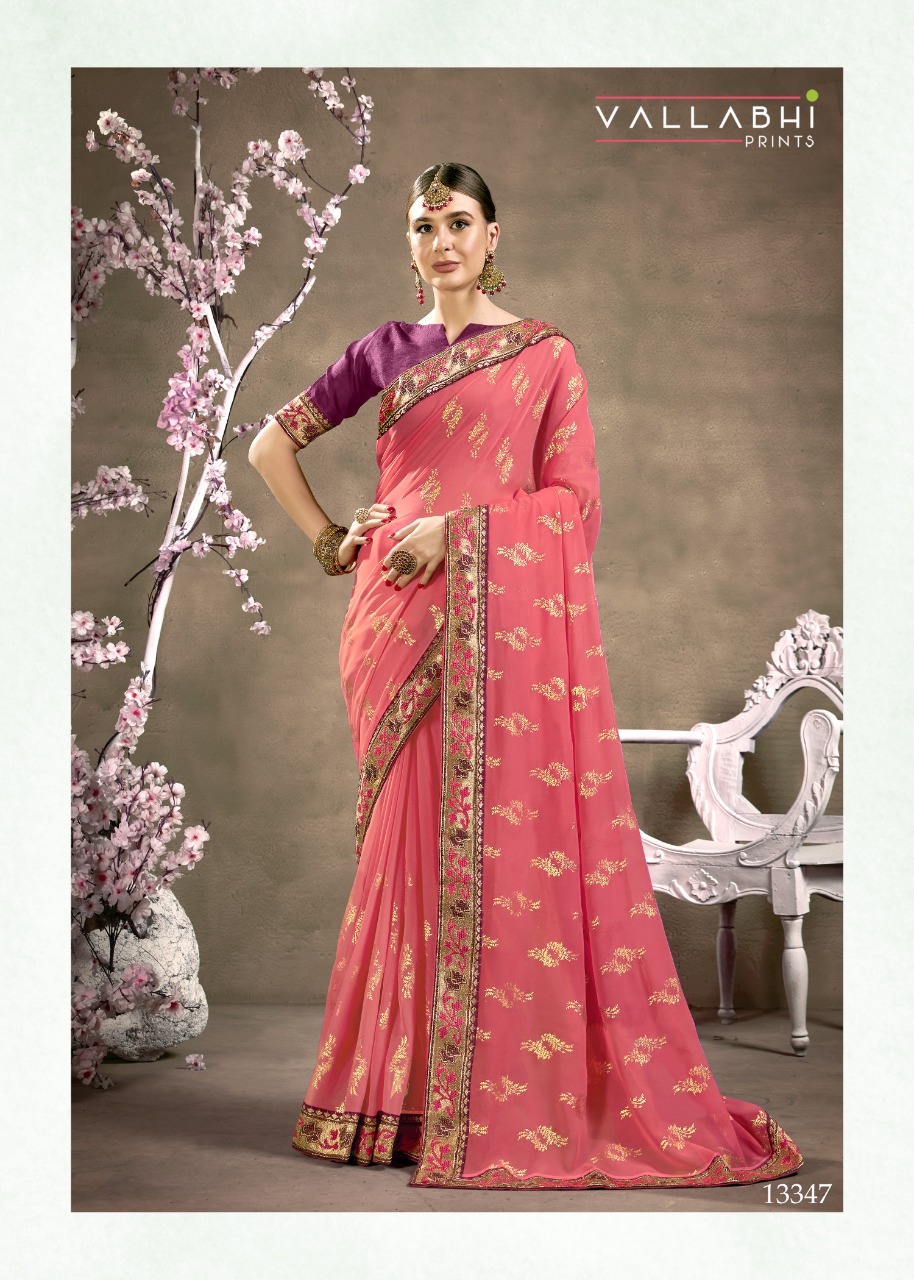 vallabhi print keshvi Vichitra Dyed graceful look saree catalog